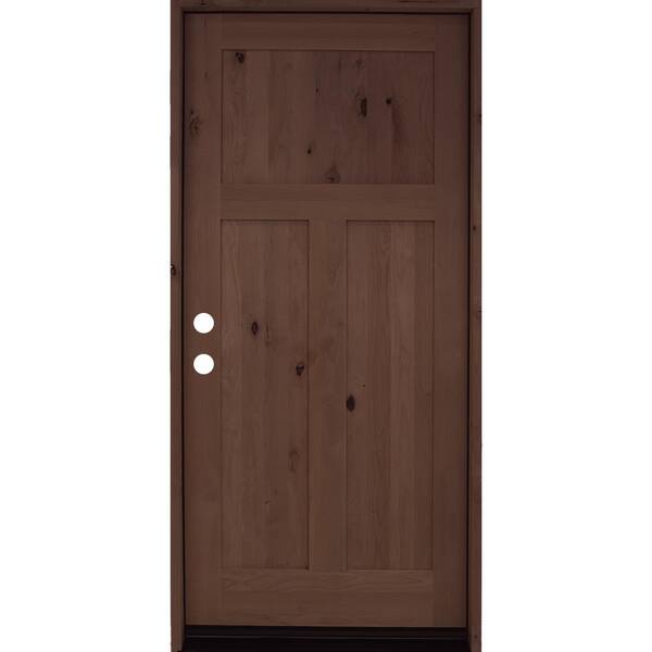 Krosswood Doors 32 In X 80 In Rustic Knotty Alder 3 Panel Right Hand Provincial Stain Wood 2339