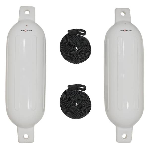 Extreme Max Fender Value Pack 2-Fenders with 2-Dock Lines in White