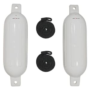 BoatTector Inflatable Fender Value 2-Pack - 4.5 in. x 16 in., White