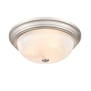 3-Light 5.5 in. Satin Nickel Hardwired Flushmount (1-Pack)