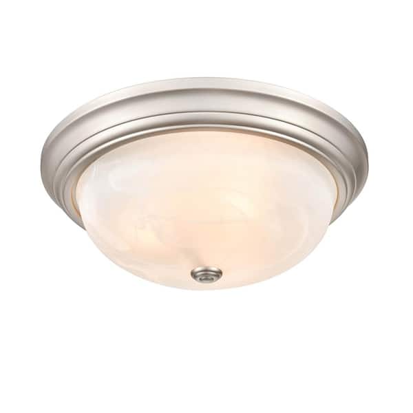 3-Light 5.5 in. Satin Nickel Hardwired Flushmount (1-Pack)