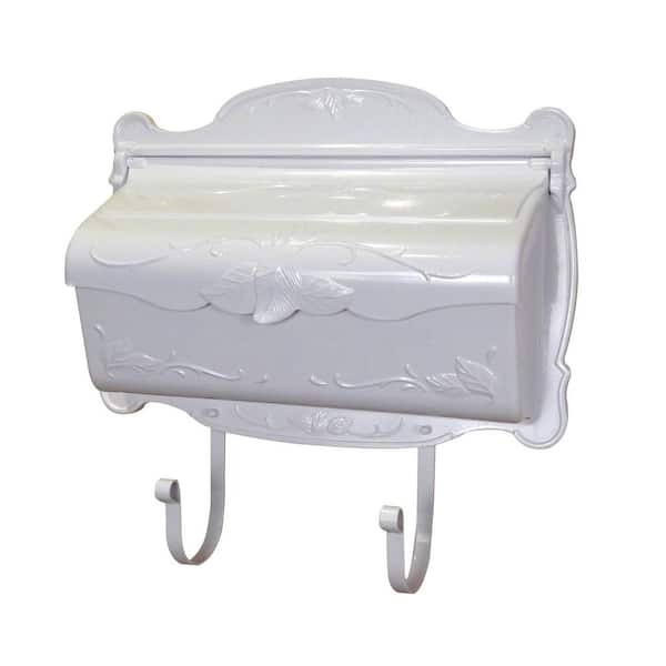 Unbranded Floral White Wall Mount Horizontal Mailbox