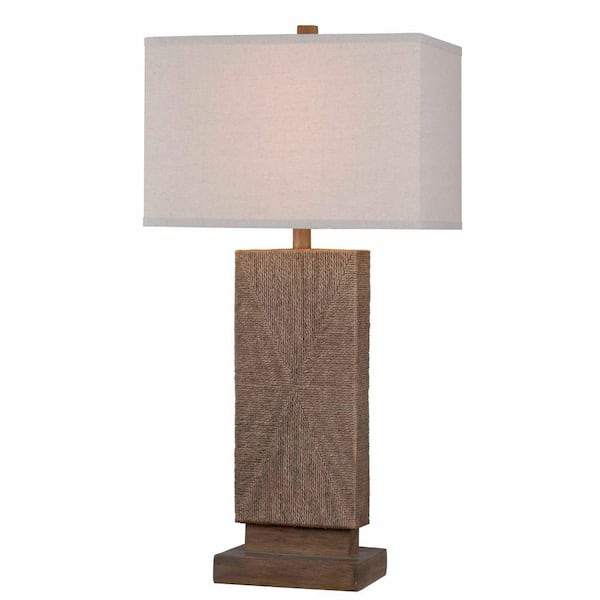 Kenroy Home Raffia 30 in. H Toasted Almond Table Lamp