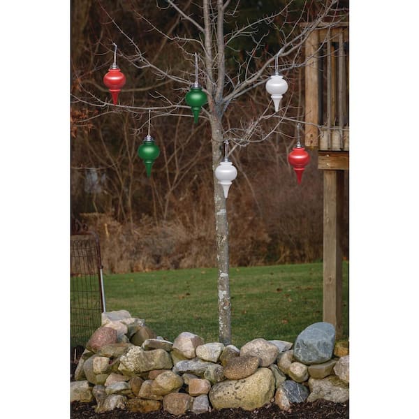 9 in. White LED Outdoor Hanging Finial Ornament