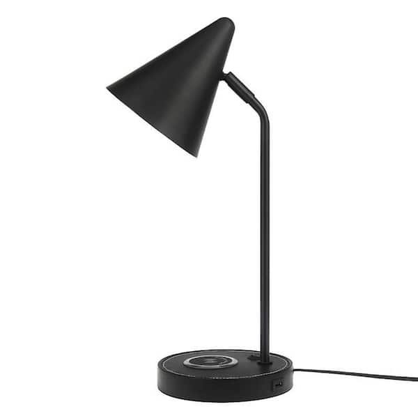 Nersunda 18.9 in. Black Table Lamp with Shade