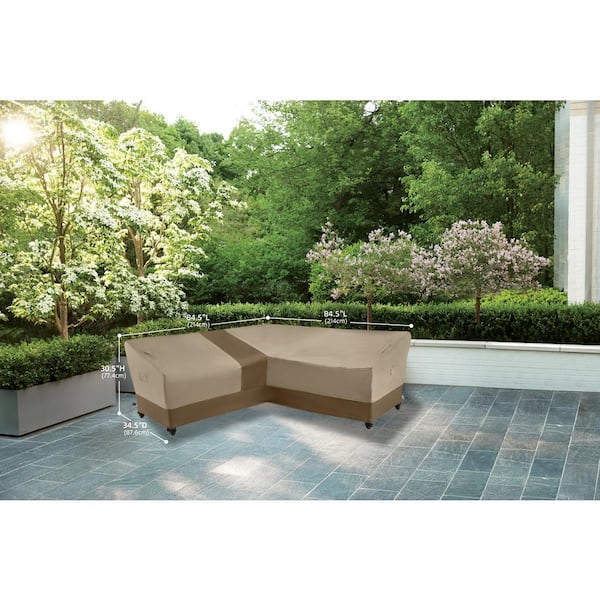 Hampton Bay V-Shape Beige Patio Furniture Cover HB201204 The