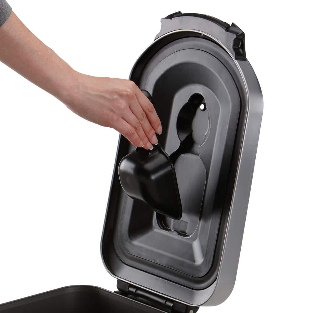 Medium Brushed Stainless Steel Airtight Pet Food Storage Container