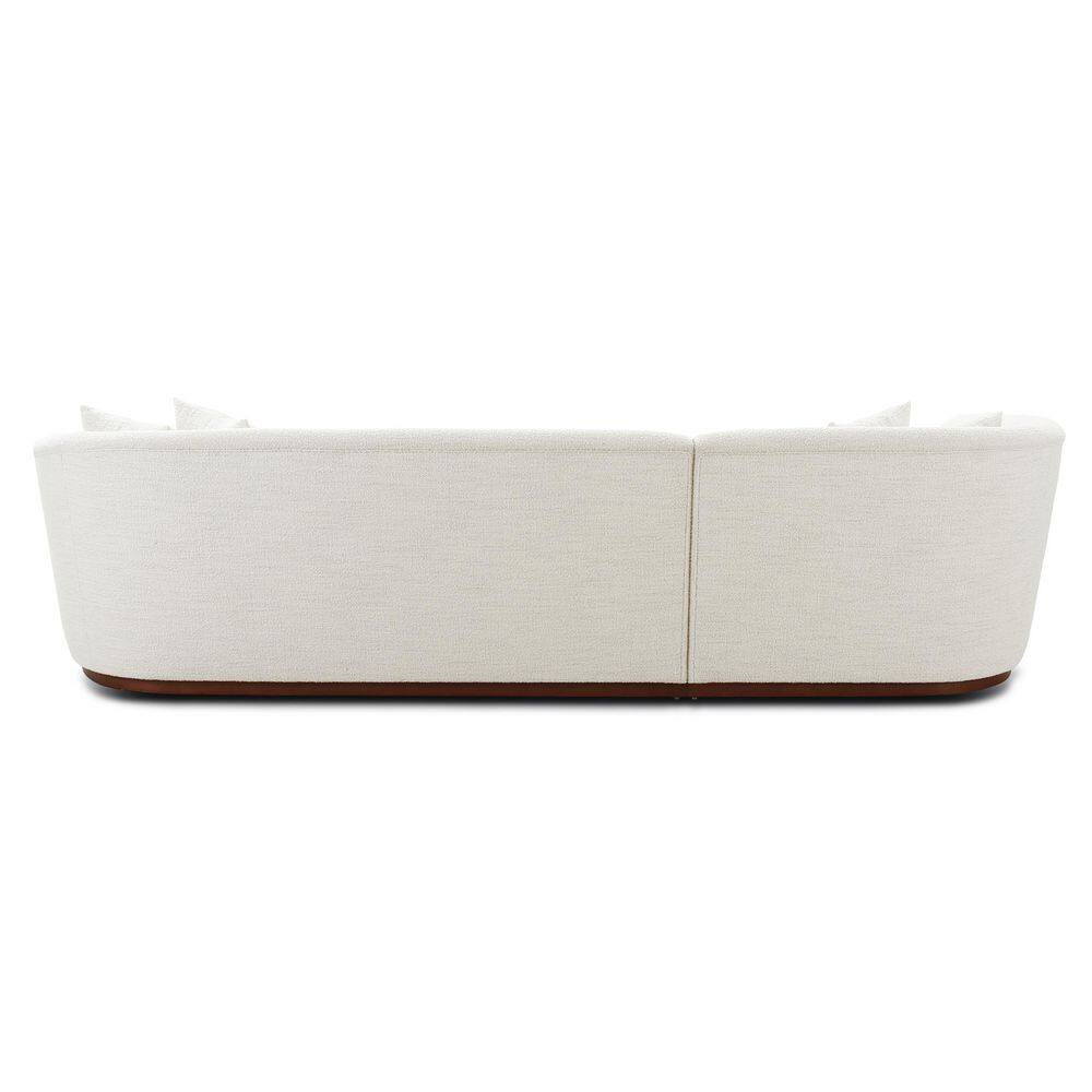 Cloud White Upholstered Left-Facing Chaise Sectional with Ottoman