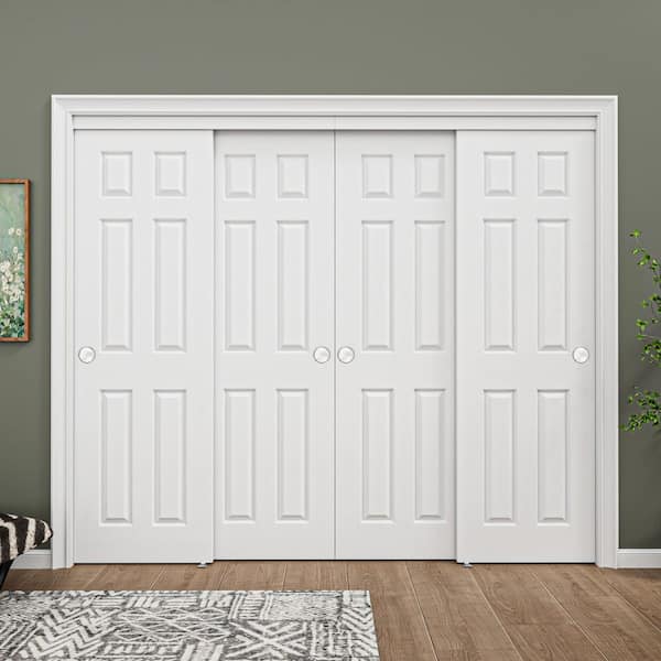 ARK DESIGN 96 in. x 80 in. Paneled 6-Lite White Primed MDF