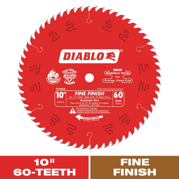 DIABLO 10in. x 60-Tooth Fine Finish Saw Blade for Wood