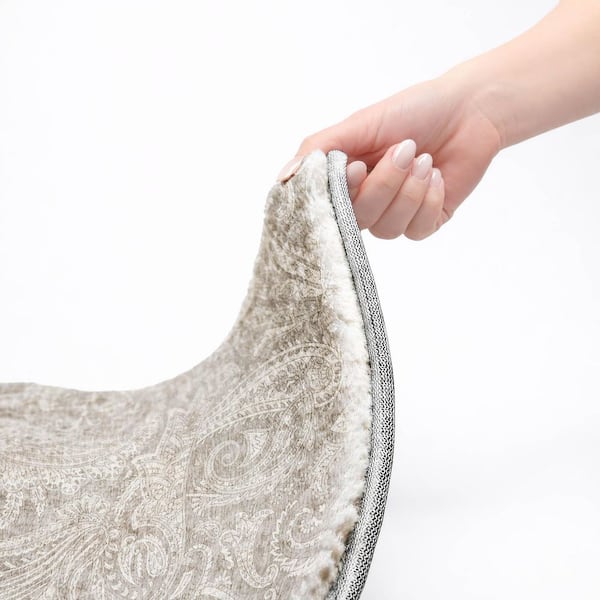Dream Shag Premium Machine Washable Abstract ADS654 Taupe 5 ft. x 7 ft. 6 in. Area Rug