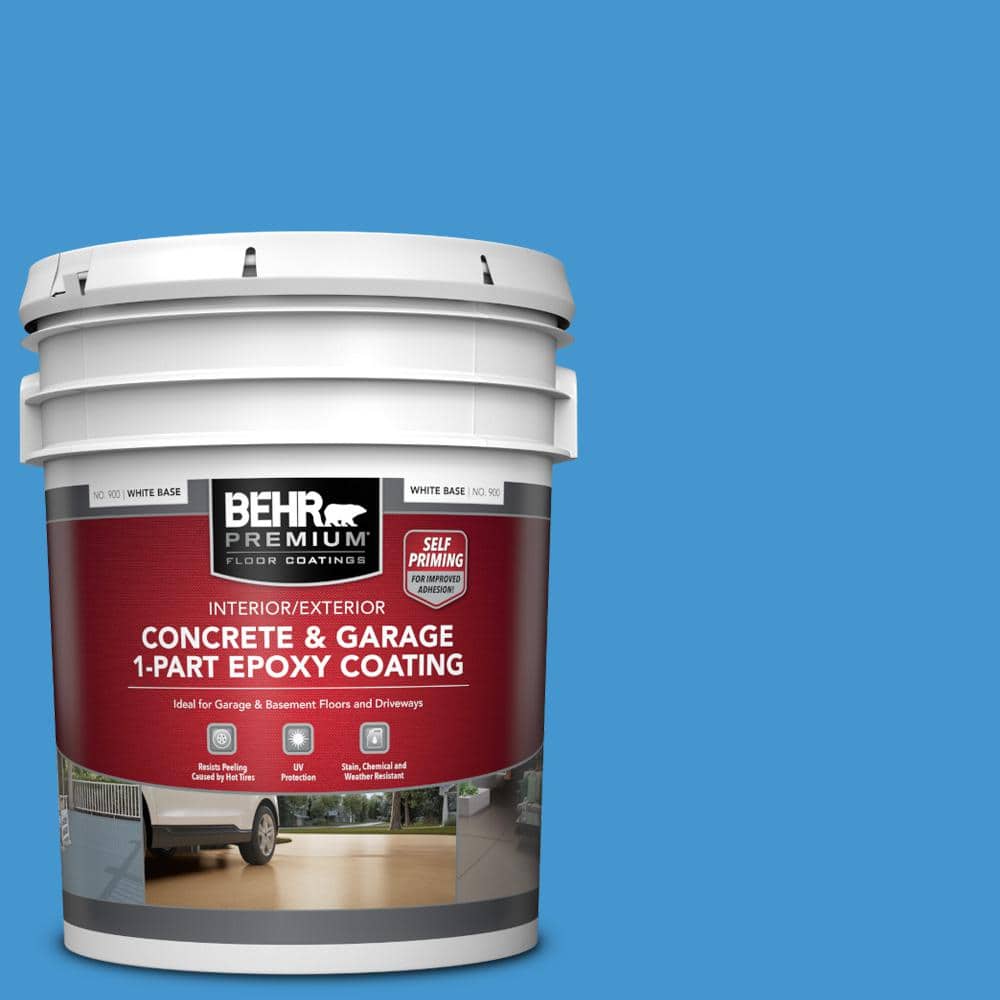 BEHR PREMIUM 5 gal. P5105 Perfect Sky SelfPriming 1Part Epoxy Satin