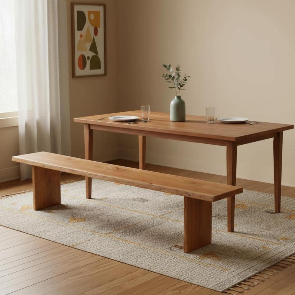 105 in. Brown Entryway Dining Bench