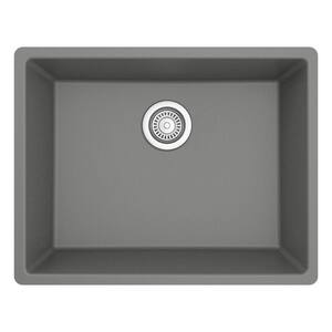 Karran Quartz 24.38 in Single Bowl Undermount Kitchen Sink in White QU ...