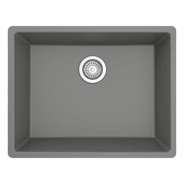 Karran QU- 820 Quartz 24.38 in Single Bowl Undermount Kitchen Sink in ...