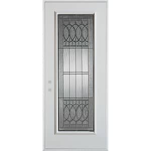 32 in. x 80 in. Nightingale Patina Full Lite Painted White Right-Hand Inswing Steel Prehung Front Door