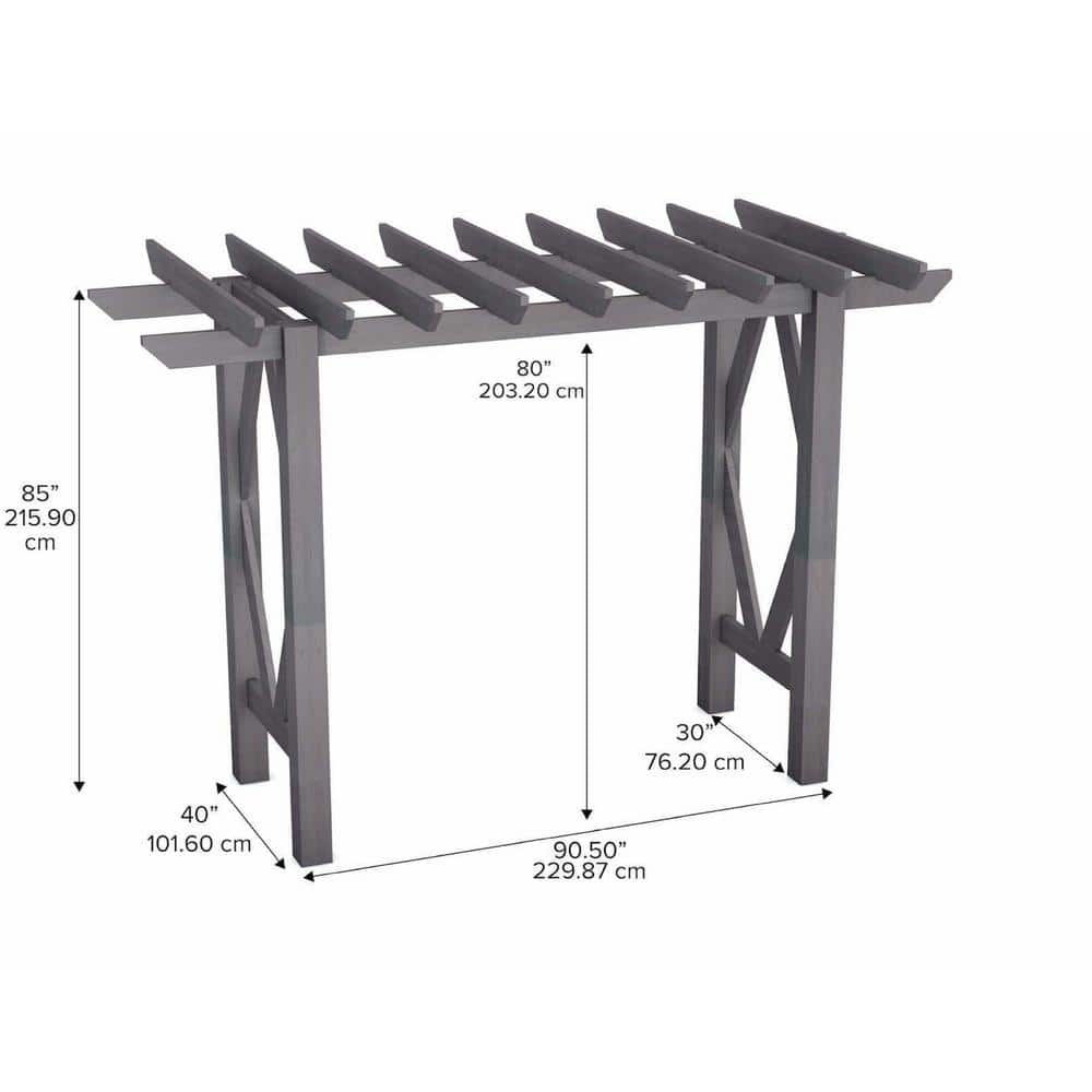 Summerwood Charcoal Black Cedar Garden Arbor
