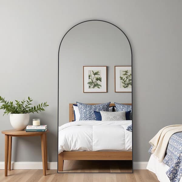 Lirago 31 in. W x 71 in. H Wood Frame Arched Floor Mirror Lirago 31 in. W x 71 in. H Wood Frame Arched Floor Mirror