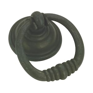 Provence Collection 1 3/4 in. (44 mm) x 3 3/8 in. (85 mm) Matte Black Iron Traditional Cabinet Ring Pull