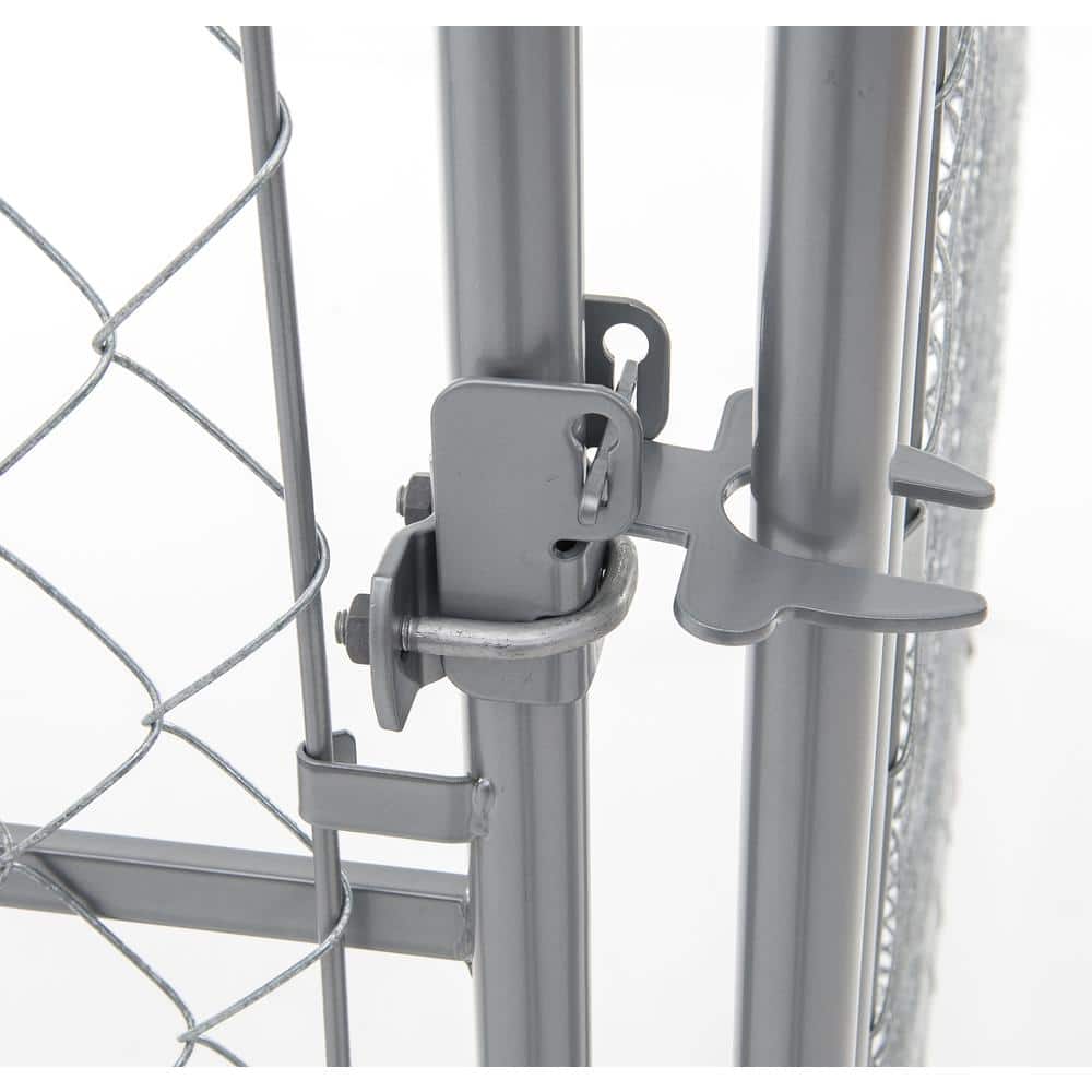 Large Silver Galvanized Steel Chain Link Dog Kennel