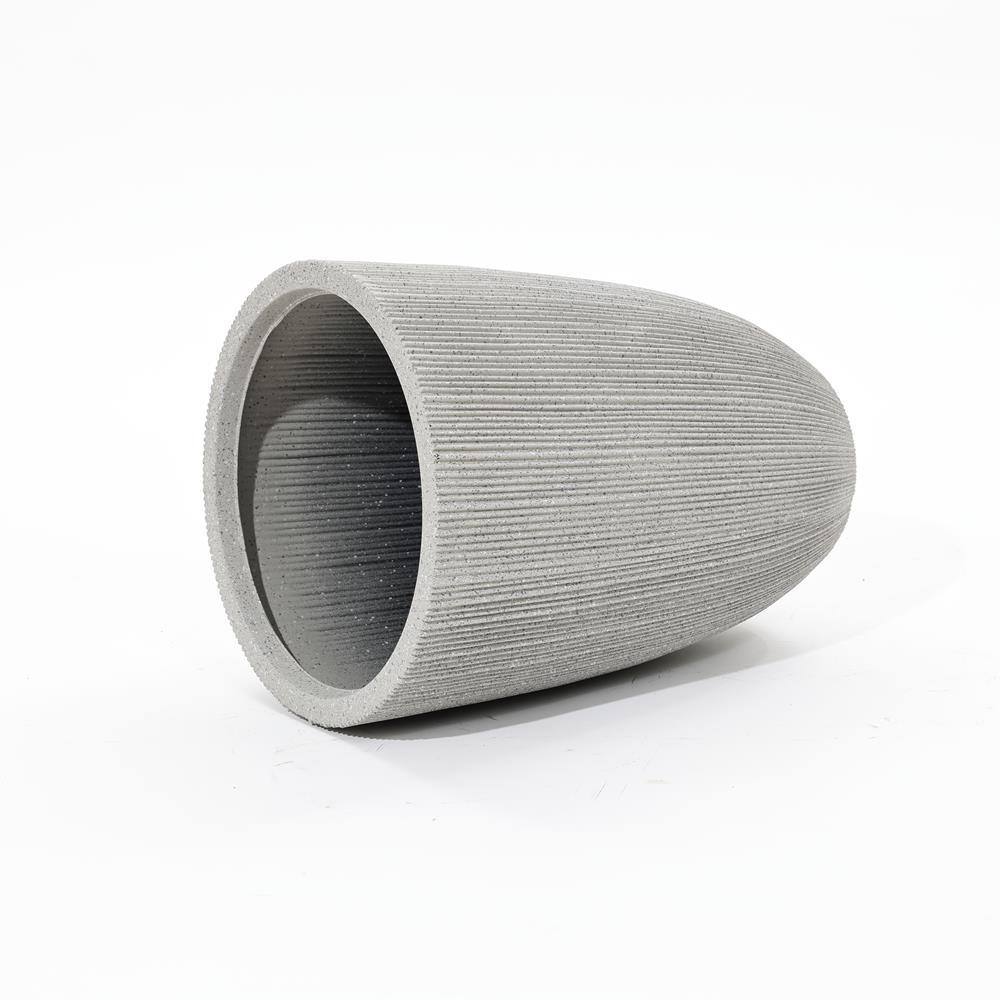 LuxenHome 2-Piece Tall Tapered Round Plastic Planters Set, Mediterranean Beige Off-White