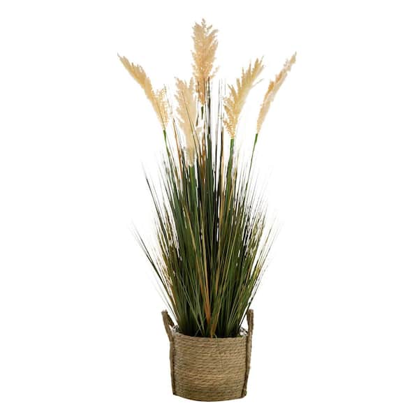45.3 in. Green Indoor Artificial Other in Brown Basket