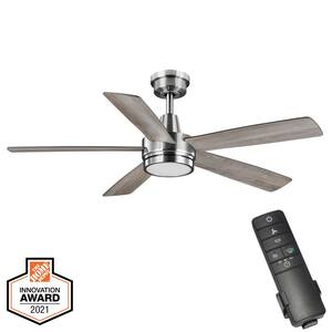 Fanelee 54 in. White Color Changing Integrated LED Brushed Nickel Smart Hubspace Ceiling Fan with Light Kit and Remote