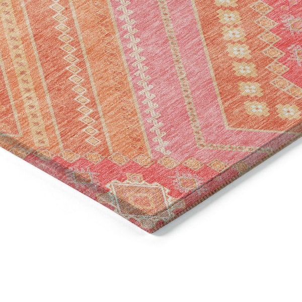 Chantille Machine Washable Indoor/Outdoor Abstract ACN1010 Coral 5 ft. x 7 ft. 6 in. Area Rug
