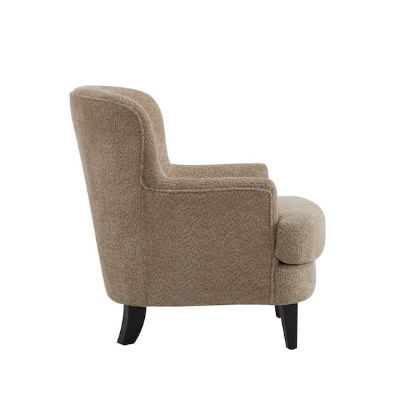 Willey Modern Upholstered Club Chair with Ottoman, Birch, Camel