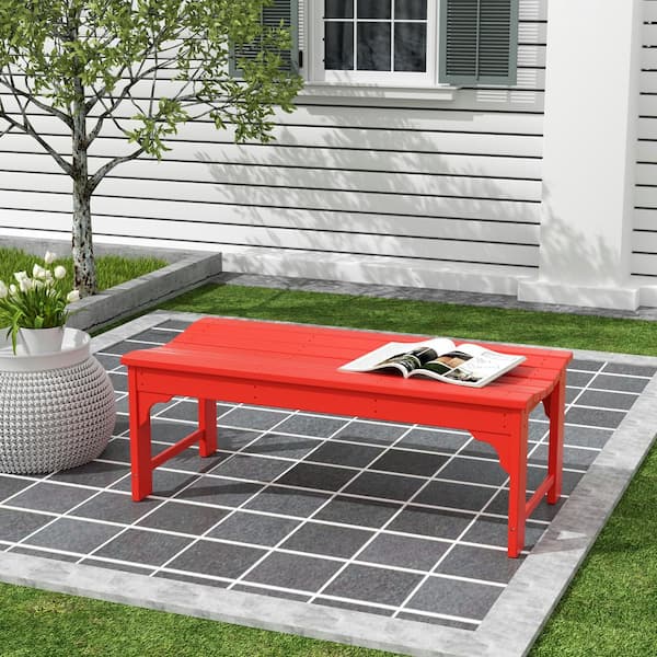 WESTIN OUTDOOR Parkside Red Outdoor All-Weather Backless Bench