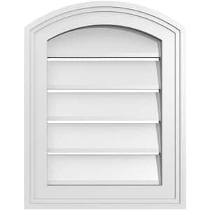 14 in. x 16 in. Arch Top Surface Mount PVC Gable Vent: Decorative with Brickmould Frame
