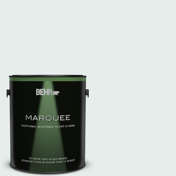 BEHR MARQUEE 1 gal. #W-D-510 Waterfall Mist Semi-Gloss Enamel Exterior Paint & Primer