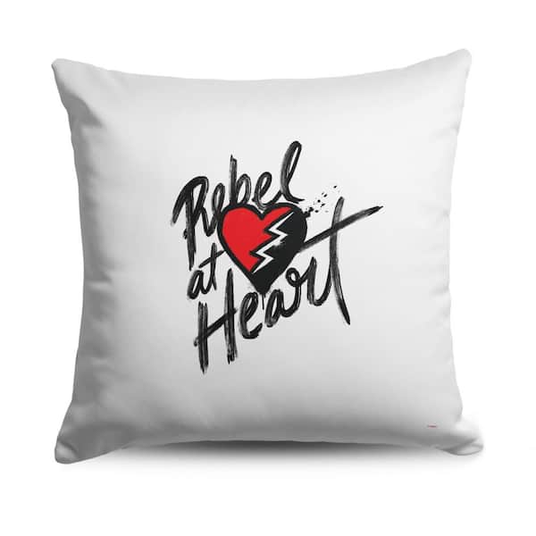 THE NORTHWEST GROUP Disney Descend 4 Heart Printed  18x18 Multi Color Throw Pillow