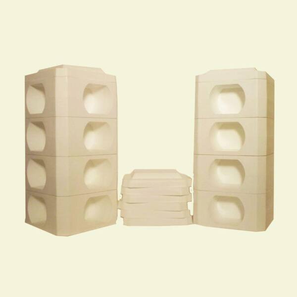 Border Blocks 16 ft. x 16 ft. Raised Bed 1 Landscaping Timber High White Blocks and Covers (16 peices)