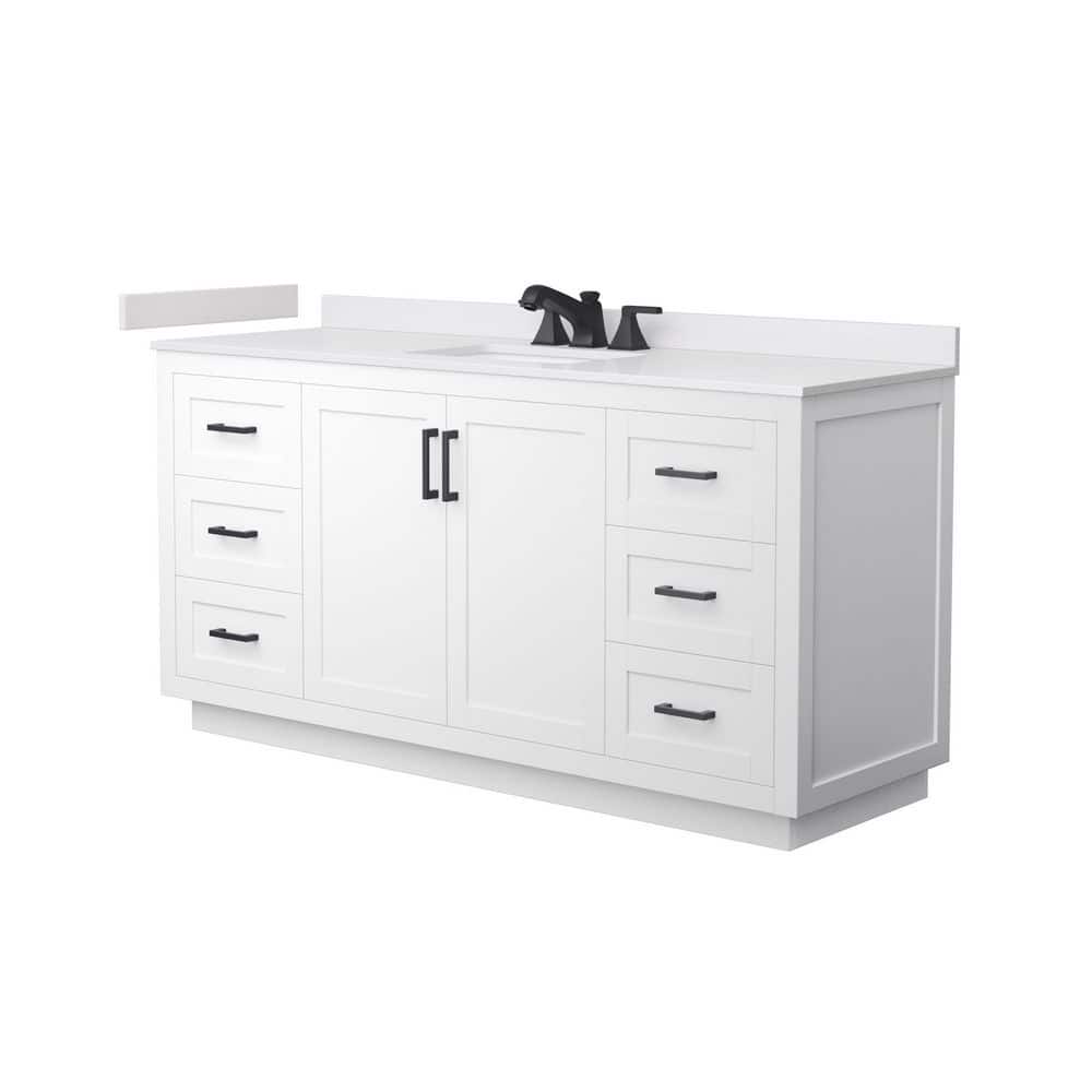 Miranda 66 in. Single Freestanding White Bath Vanity with White Cultured Marble Top Assembled price history on PriceWatchPro