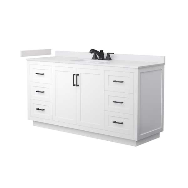 Miranda 66 in. Single Freestanding White Bath Vanity with White Cultured Marble Top