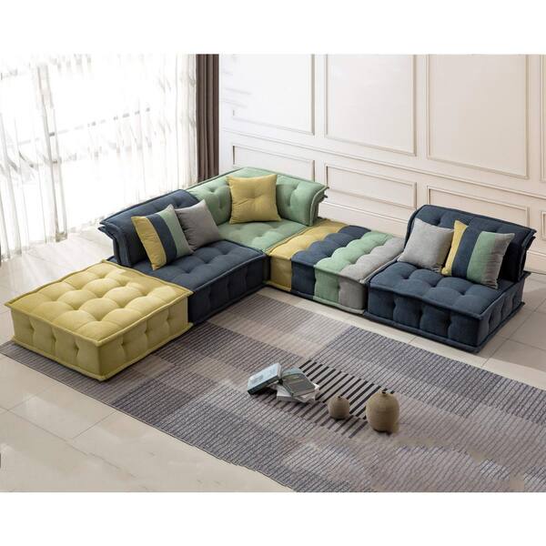 Moocorvic 2Pcs Sectional Sofa Interlocking,Premium Metal Couch