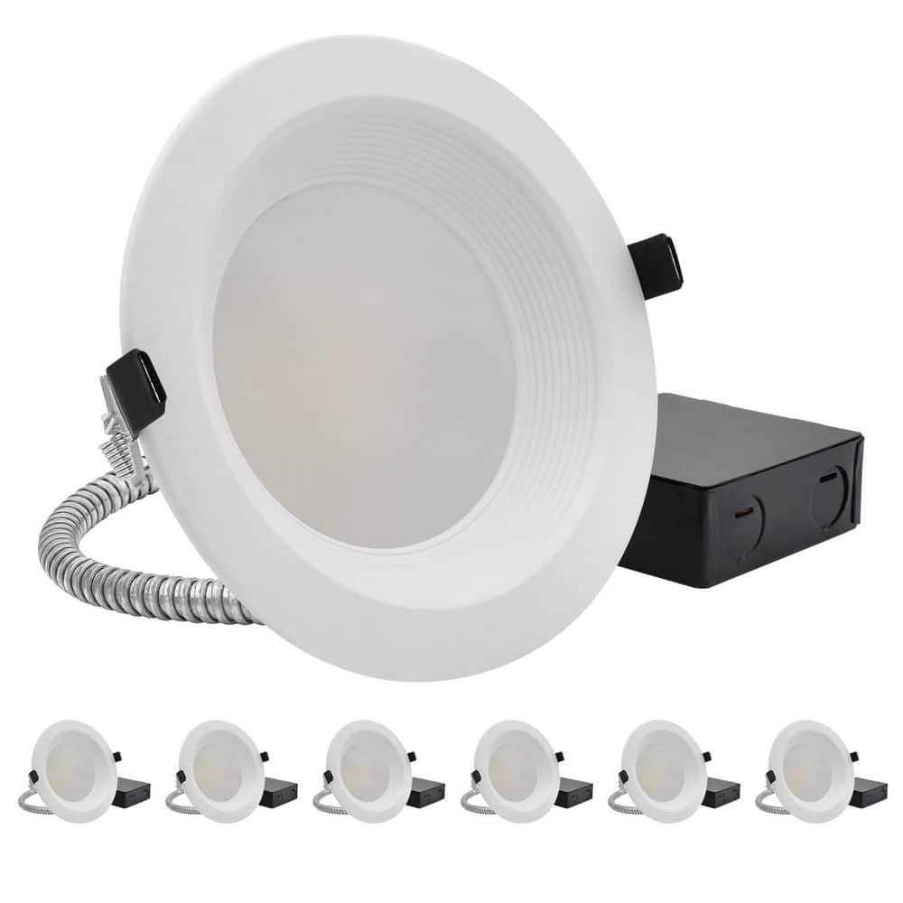 6 In. Integrated LED Commercial Recessed Light, 5CCT, Dimmable 12W-20W Up to 1900LM IC Rated 120-277V Baffle Trim 6 Pack price history on PriceWatchPro