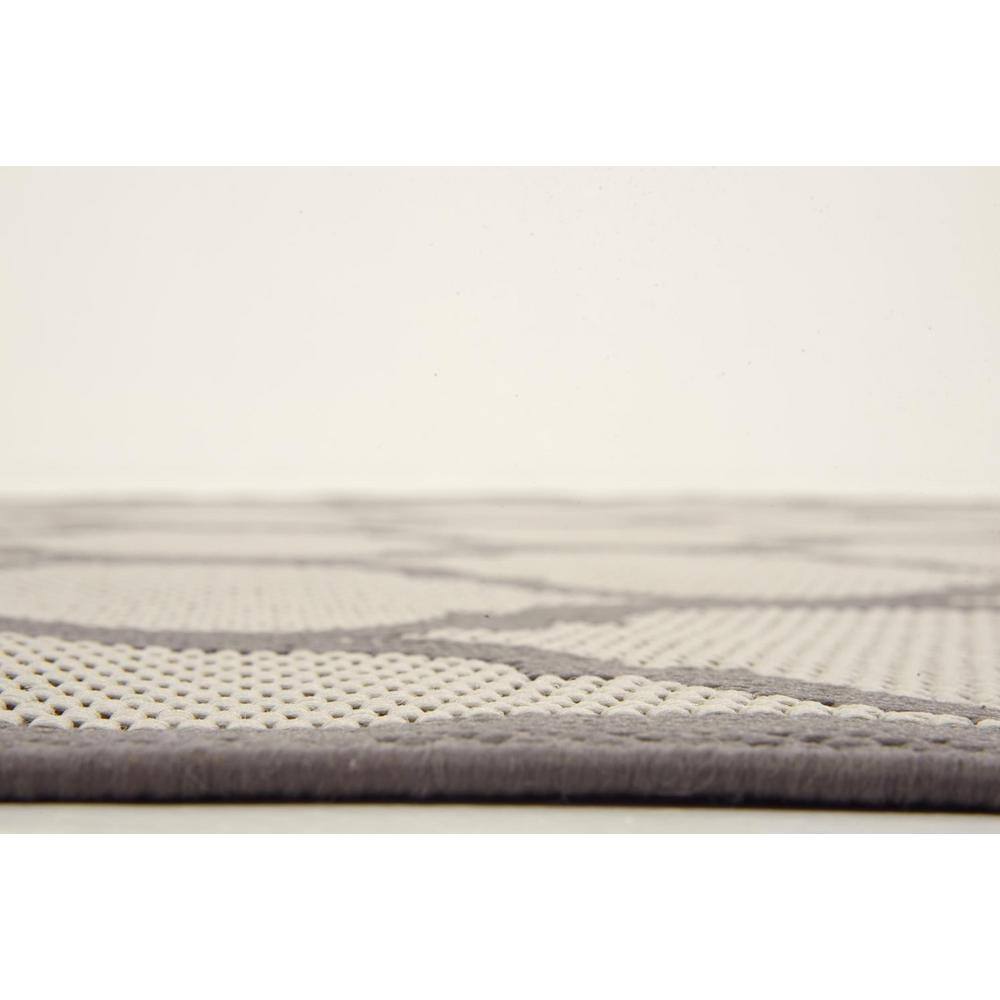 6' x 6' Square Gray Synthetic Outdoor Easy-Care Area Rug