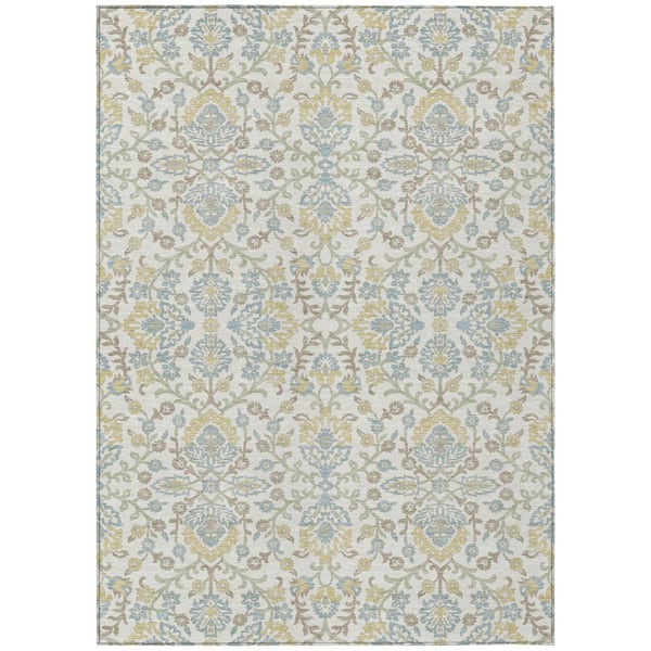 Chantille Machine Washable Indoor/Outdoor Abstract ACN2634 Ivory 9 ft. x 12 ft. Area Rug