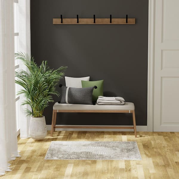 Dekor Ivory Taupe 2 ft. x 4 ft. Abstract Contemporary Area Rug