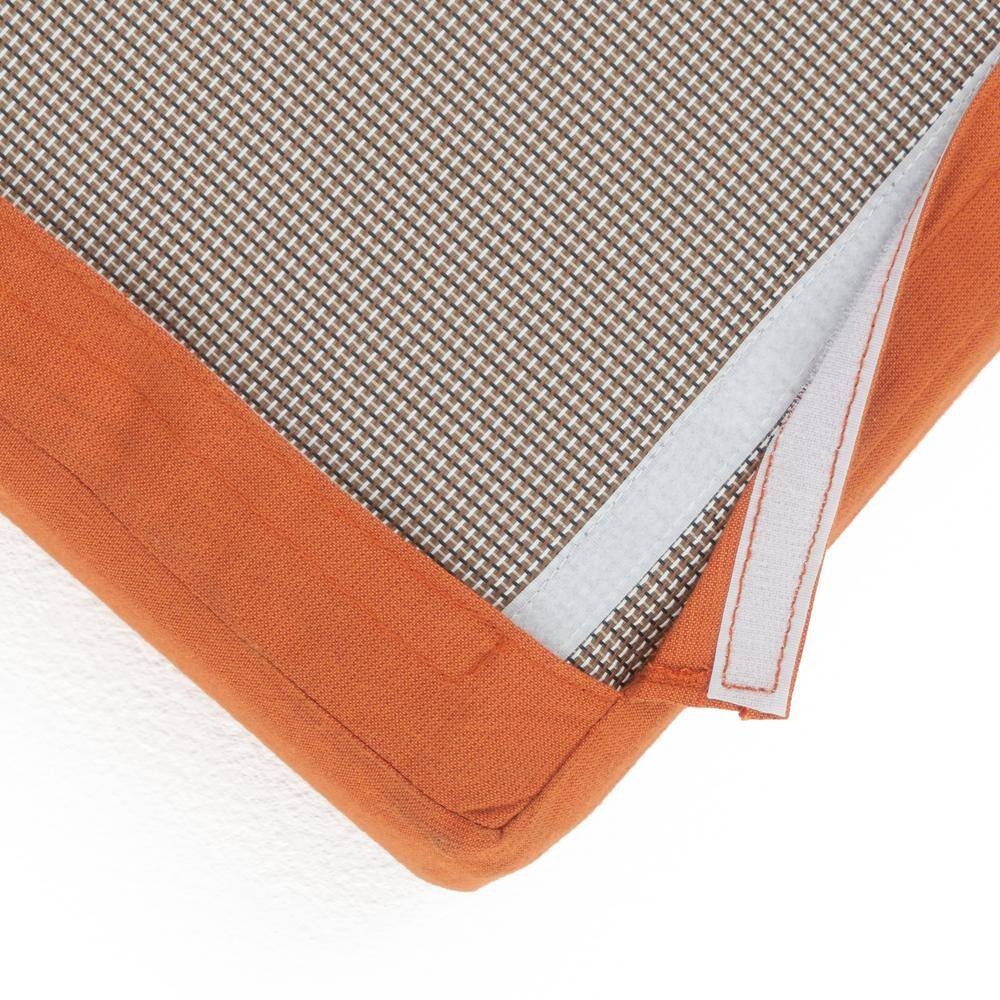 Espresso Woven Polyethylene Outdoor Club Chair with Tikka Orange Cushions
