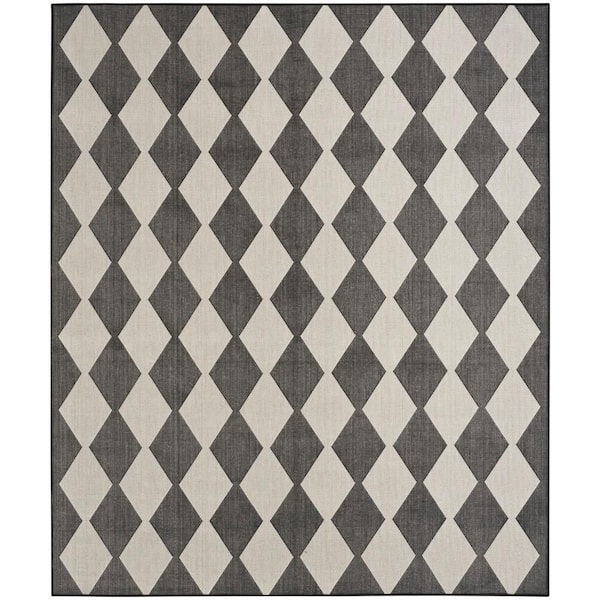 Positano Black 10 ft. x 14 ft. Diamond Contemporary Area Rug
