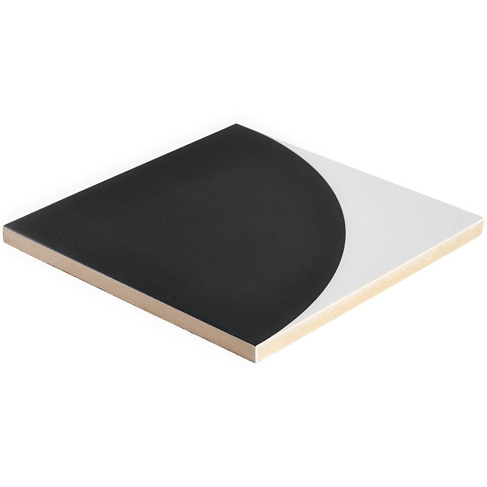 Tarin 8" x 8" Black and White Porcelain Tile