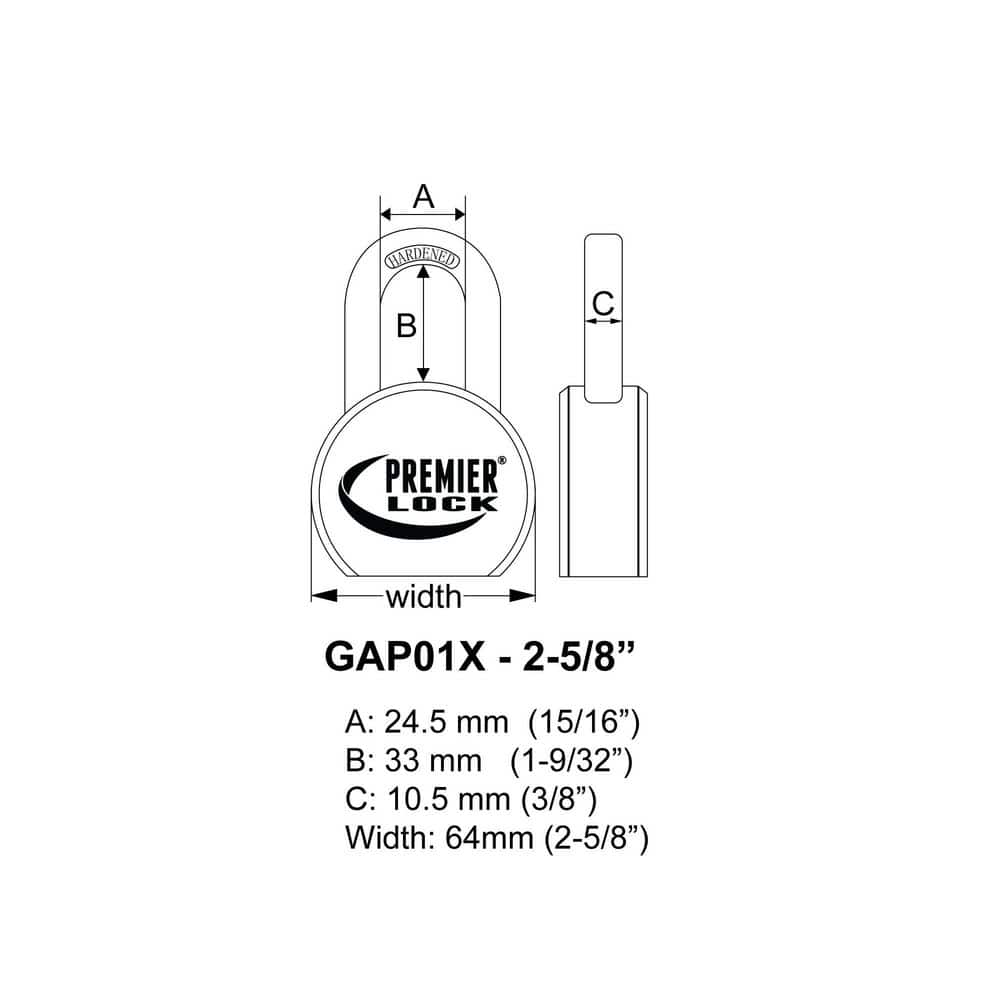 Premier Solid Steel Silver Commercial Padlock 6-Pack