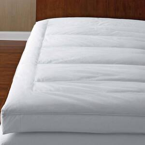 The Company Baffled Square Goose Down Featherbed Plush Deep Pocket King Mattress Topper Fa31 K White Home Depot The Company Baffled Square Goose, California King Feather Bed Topper