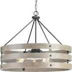 Progress Lighting Gulliver 27-3/4 in. 5-Light Graphite Farmhouse Drum ...