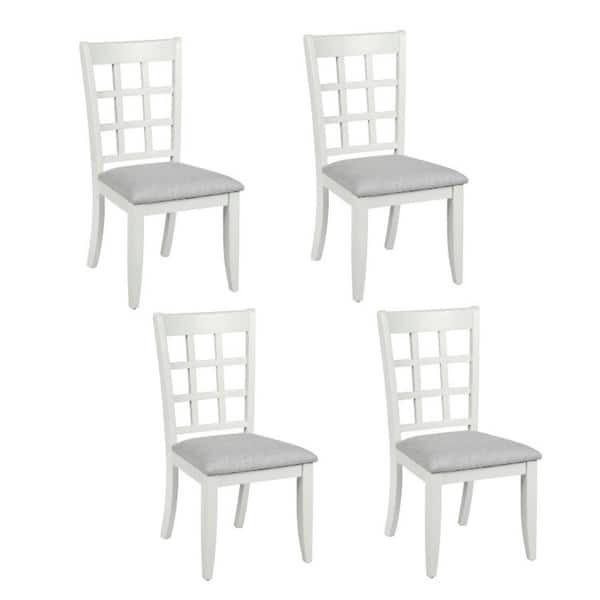 Homy Casa Zuhayr Beige Fabric Upholstered Dining Chairs with Solid Wood Legs (Set of 4)