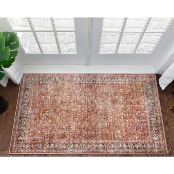 Well Woven - Red 3 ft. 11 in. x 5 ft. 3 in. Flat-Weave Asha Delphine Vintage Persian Oriental Area Rug