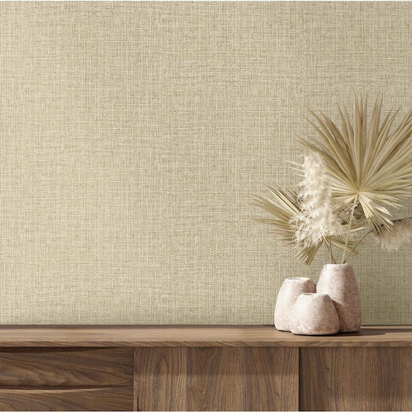 30.75 sq. ft. Natural Reed The Alix Faux Weave Vinyl Peel and Stick Wallpaper